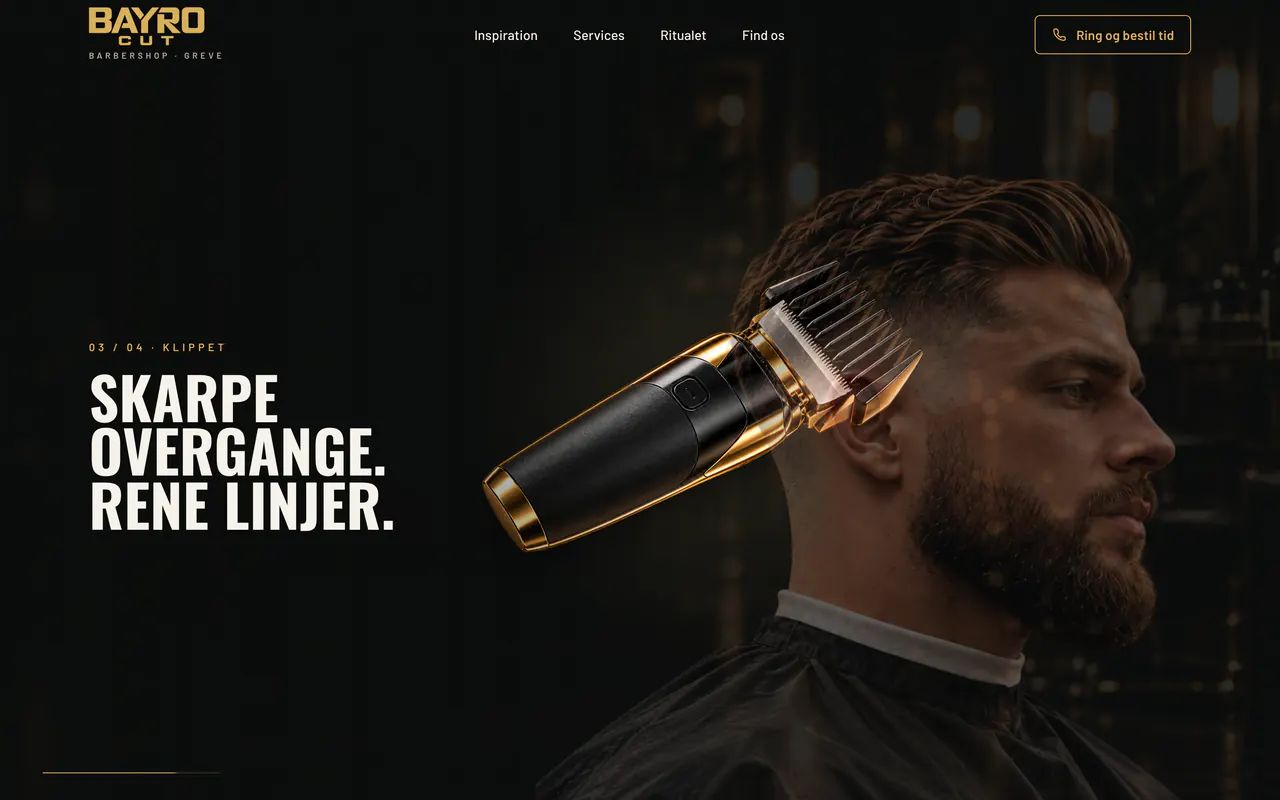Bayro Cut: tela 2 do site no ar