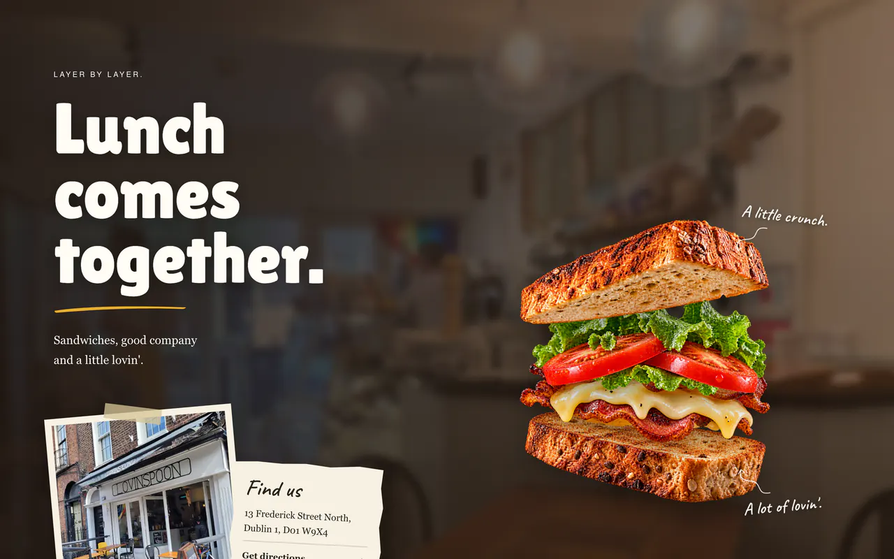 Lovinspoon: tela 3 do site no ar