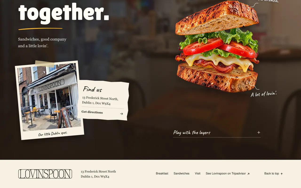 Lovinspoon: tela 4 do site no ar