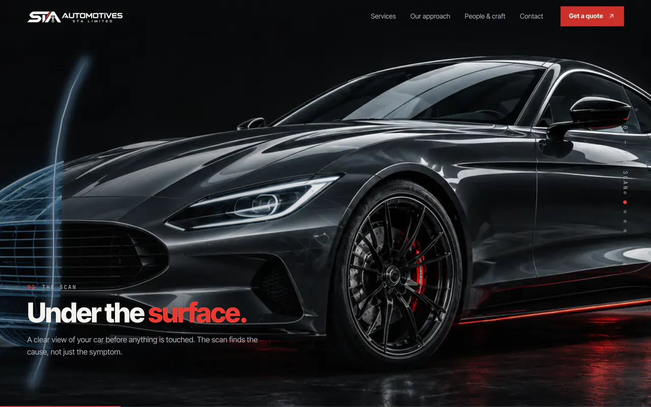 Automotives STA: tela 2 do site no ar