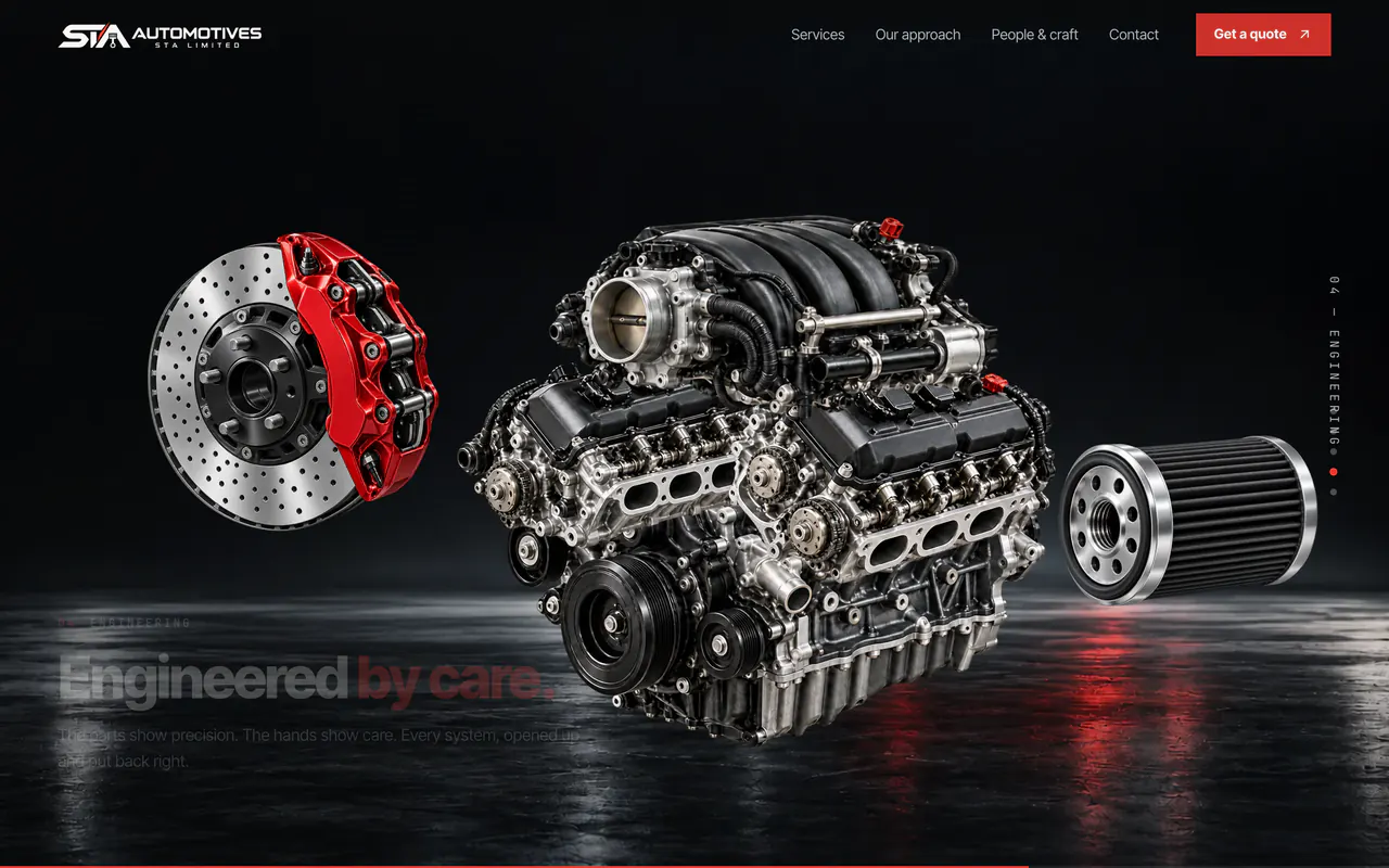 Automotives STA: tela 3 do site no ar