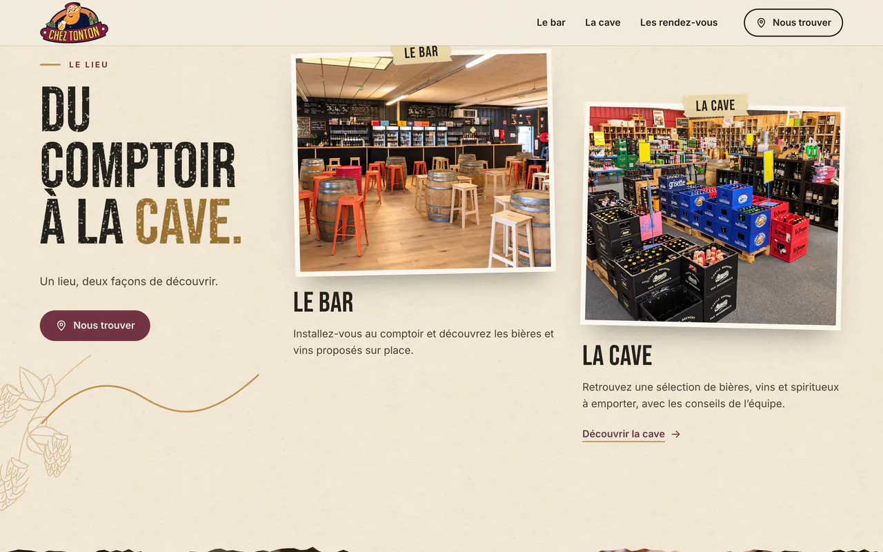Chez TonTon: tela 2 do site no ar