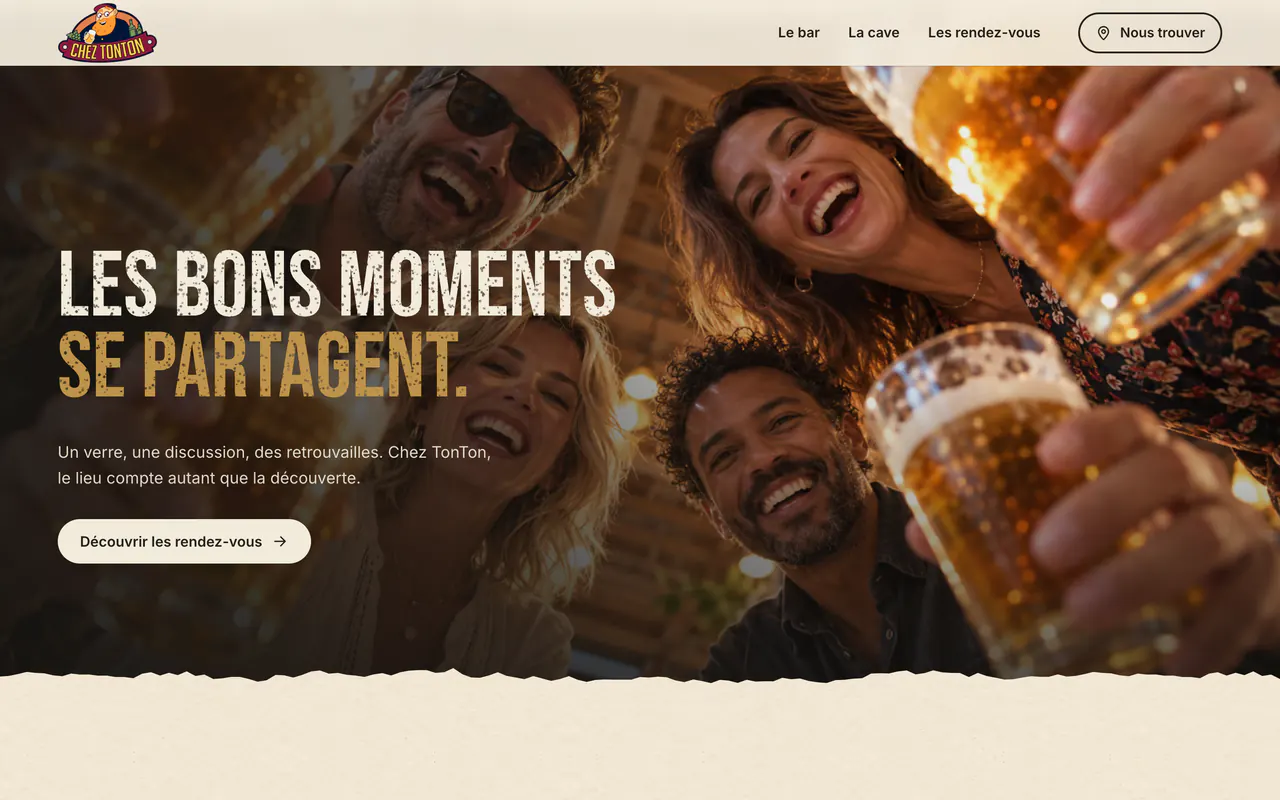 Chez TonTon: tela 3 do site no ar